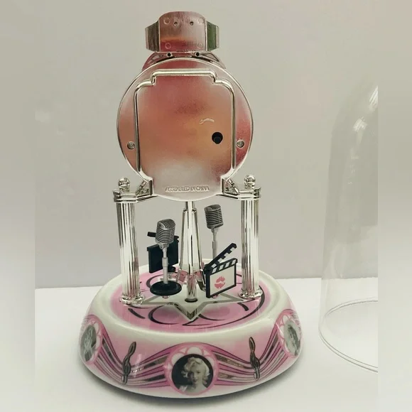 Vintage 2009 Marilyn Monroe Anniversary Porcelain Clock Rotating Pendulum/Dome - Picture 12 of 16